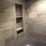 Stone Shower with Shelving