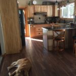 Kitchen with Wood Tile and Custom Backsplash