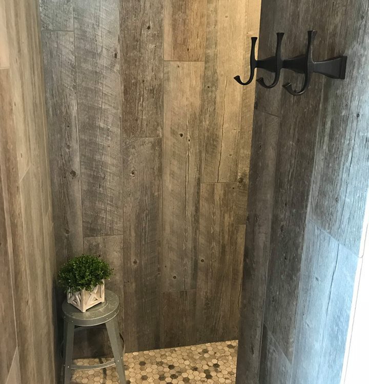 tile shower entrance